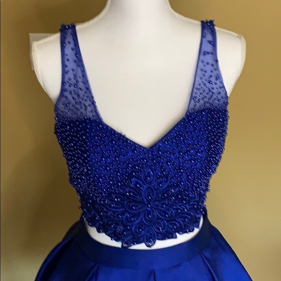 Narianna- Royal Blue Homecoming/Prom 2-Piece Dress - Picture 4 of 7